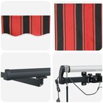vidaXL Auvent rétractable automatique avec LED Orange et Marron 400x350 cm