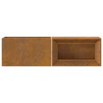 Brasero vidaXL avec rangement pour bûches 160x45x35 cm en acier weathering