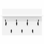 vidaXL Porte-manteau mural Blanc 60 x 40 x 12 cm Bois d'ingénierie