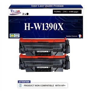 T3AZUR -2x Toners compatibles avec HP W1390X (139X) pour HP LaserJet Pro MFP 3101fdn  3101fdw  3102fdn  3102fdw  3103fdn  3103fdw  3104fdn  3104fdw