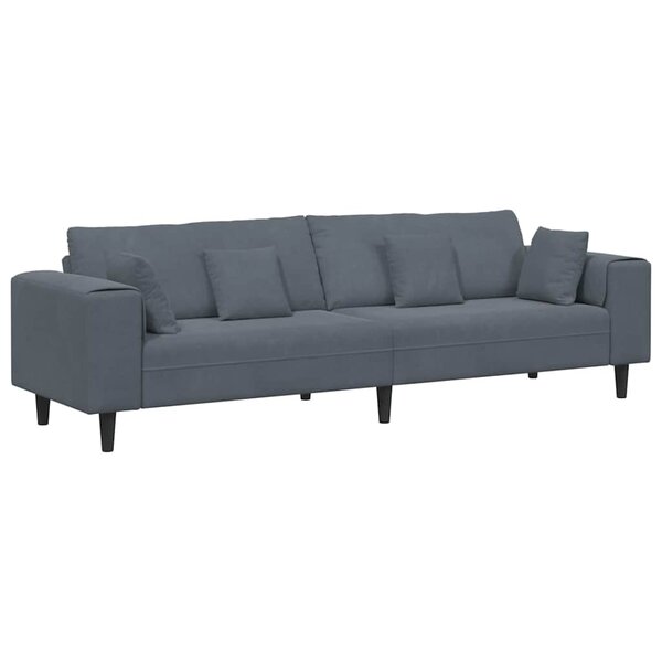 vidaXL Canapé Gris foncé 250 x 77 x 76 cm Velours