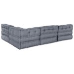 vidaXL Unité de canapé modulaire 4 Pièces Gris Tissu