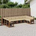 vidaXL Ensemble de canapés d'extérieur 10 Pièces Naturel et Beige