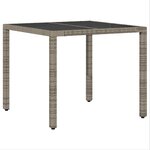 Ensemble de salle à manger de jardin 3 pièces avec coussins gris en poly rotin