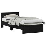 vidaXL Cadre de lit Chêne noir 90 x 200 cm Bois d'ingénierie