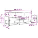 vidaXL Ensemble de canapés d'extérieur 3 pc Naturel et Gris clair
