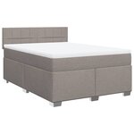 vidaXL Sommier à lattes de lit avec matelas Taupe 140x190 cm Tissu