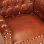 vidaXL Fauteuil Marron Cuir de chèvre véritable