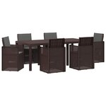 vidaXL Ensemble de salle à manger pour jardin avec coussin 7 Pièces PP