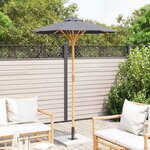vidaXL Parasol de jardin Ø 150 x 210 cm Bambou Rond Gris foncé