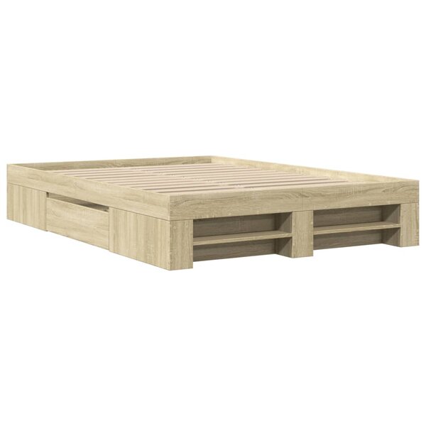 vidaXL Cadre de lit sans matelas chêne sonoma 120x190 cm