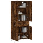 vidaXL Buffet haut Chêne fumé 69 5x34x180 cm Bois d'ingénierie