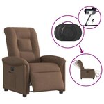 vidaXL Fauteuil inclinable électrique Marron Tissu