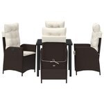 vidaXL Ensemble de salle à manger pour jardin 5 Pièces Marron polyrotin