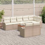 vidaXL Ensemble de canapé de jardin avec coussin 9 Pièces Beige polyrotin