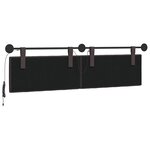 vidaXL Tête de lit suspendue Avec lumière LED Marron foncé Tissu