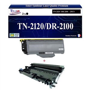 Kit Tambour+Toner compatibles avec RICOH LJ2200  LJ2250  LJ2250N  TN2120 - 2 600 pages - T3AZUR