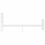 vidaXL Cadre de lit métal avec tête de lit/pied de lit blanc 75x190 cm