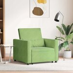 vidaXL Canapé Lit Simple Vert clair 90 x 165 x 87 cm Velours