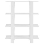 vidaXL Bibliothèque/Séparateur de pièce Blanc brillant 100x30x123 5 cm