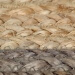 vidaXL Tapis fait à la main Jute avec bord gris 210 cm