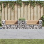 vidaXL Banc de jardin avec panier en gabion bois massif de pin