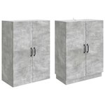 vidaXL Ensemble de Meubles 2 Pièces Gris béton Bois d'ingénierie