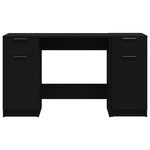 vidaXL Bureau avec armoire latérale Noir Bois d'ingénierie