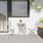vidaXL Ensemble de Bistro Pliable 3 Pièces Beige en Acier