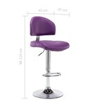 vidaXL Tabourets de bar lot de 2 violet similicuir