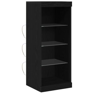 vidaXL Buffet avec lumières LED Chêne noir 41x37x100 cm