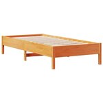 vidaXL Lit bibliothèque sans matelas cire marron 100x200 cm pin massif