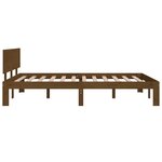 vidaXL Cadre de lit Marron miel Bois massif 120x190 cm Petit Double