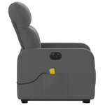 vidaXL Fauteuil inclinable de massage électrique Gris foncé Tissu