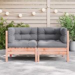 vidaXL Canapé d'angle de jardin avec coussins 2Pièces bois massif douglas