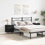 vidaXL Cabinet de chevet avec tiroir 2 Pièces Chêne noir 40 x 35 x 50 cm