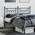 vidaXL Tête de lit de remplacement métal noir 140 cm