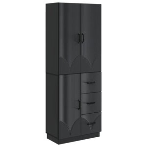 vidaXL Ensemble de Meubles 2 Pièces Noir Bois d'ingénierie