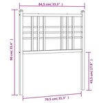 vidaXL Tête de lit métal blanc 80 cm