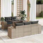 vidaXL Salon de jardin 6 Pièces avec coussins gris résine tressée