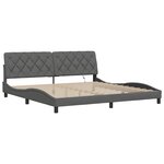vidaXL Cadre de lit avec LED sans matelas gris foncé 200x200 cm tissu