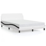 vidaXL Cadre de lit Dover blanc et noir 140x200 cm similicuir