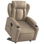 vidaXL Fauteuil inclinable de massage électrique cappuccino similicuir