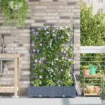 vidaXL Bac à fleurs avec Treillis Gris clair 80 x 40 x 125.5 cm PP