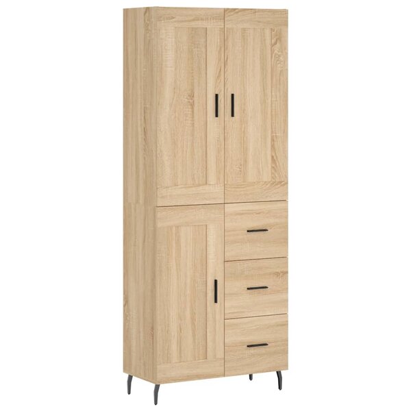 vidaXL Buffet haut Chêne sonoma 69 5x34x180 cm Bois d'ingénierie