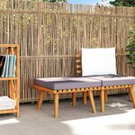 vidaXL Repose-pied de jardin avec coussin 60x60x29 cm Bois d'acacia