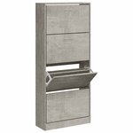 vidaXL Armoire à chaussures Gris béton 63x24x147 cm Bois d'ingénierie