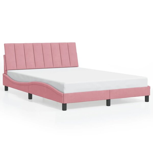 vidaXL Cadre de lit sans matelas rose 140x190 cm velours