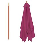 vidaXL Parasol d'extérieur avec mât en bois 150x200 cm rouge bordeaux