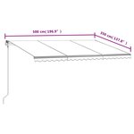 vidaXL Auvent rétractable automatique 500x350 cm Crème